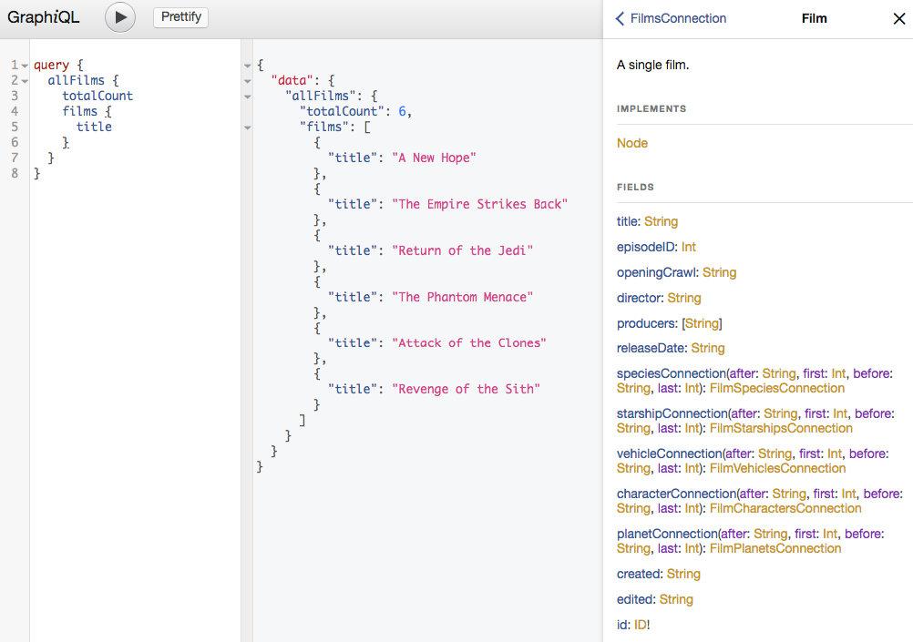 GraphiQL screenshot